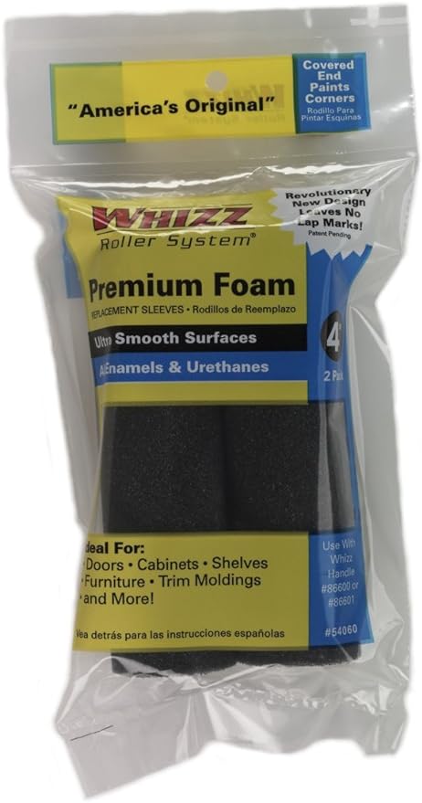 WHIZZ PREMIUM FOAM 4" ROLLER COVERS 2 PACK