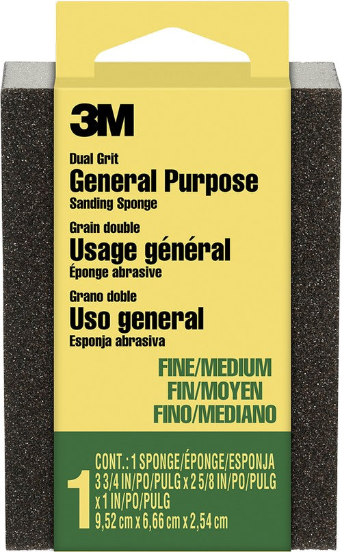 3M 909-ESF 3-3/4" x 2-5/8" x 1" Med/Coarse Sanding Sponge *2 PACK*