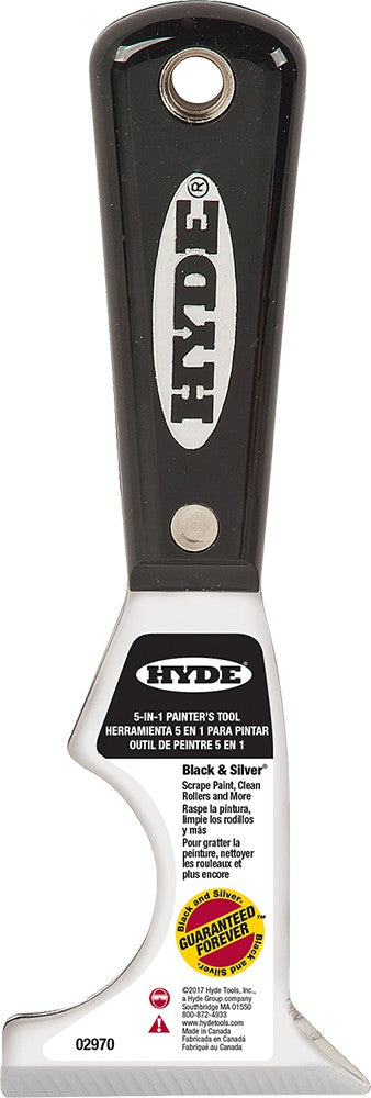 Hyde 02970 2-1/2" Black & Silver 5-In-1 Painter Tool