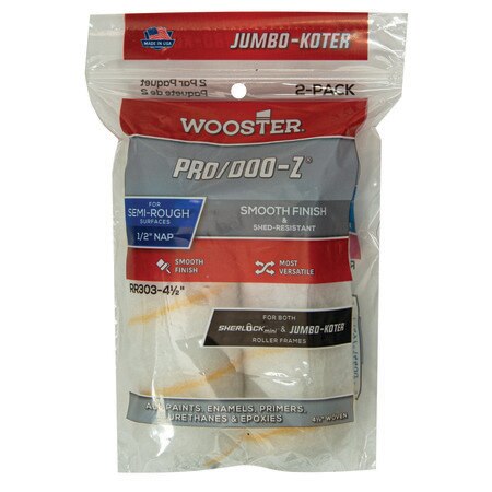 WOOSTER JUMBO-KOTER PRO/DOO-Z ROLLER COVERS 4 1/2" 1/2" NAP 2 PACK RR303