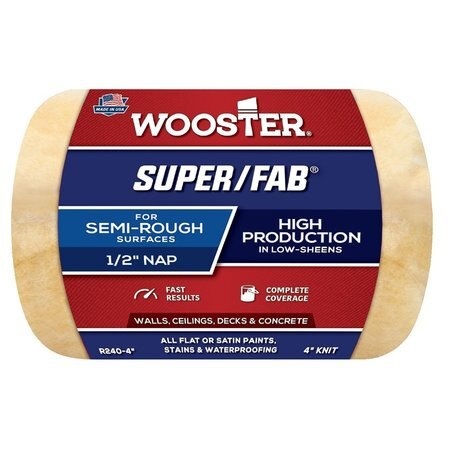 WOOSTER SUPER/FAB 4" ROLLER COVER 1/2" NAP R240-4"