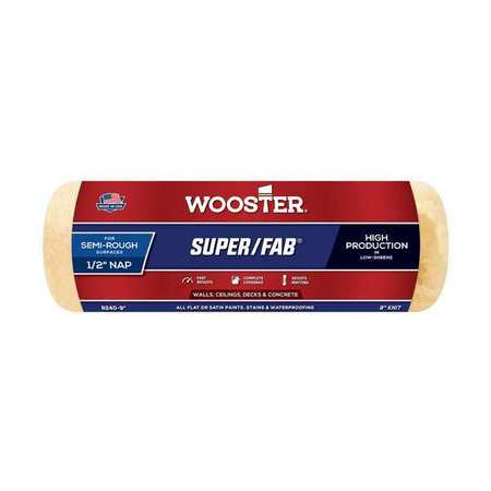 WOOSTER SUPER/FAB 9" ROLLER COVER 1/2" NAP R240-9"