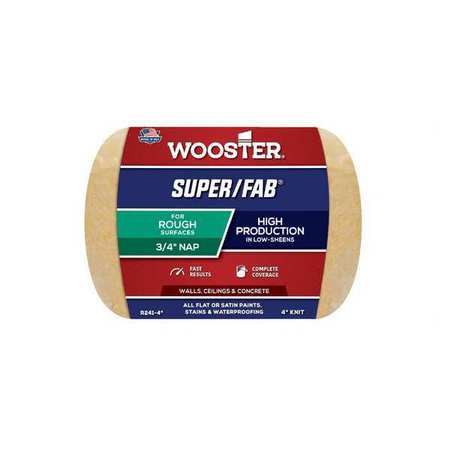 WOOSTER SUPER/FAB 4" ROLLER COVER 3/4" NAP R241-4"