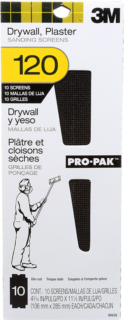 3M 99438 4-3/16" x 11-1/4" 120 Pro-Pak Drywall Sanding Screens (10pk)