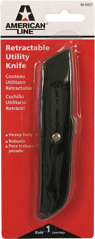 American Line 66-0437 Black Metal Retractable Utility Knife