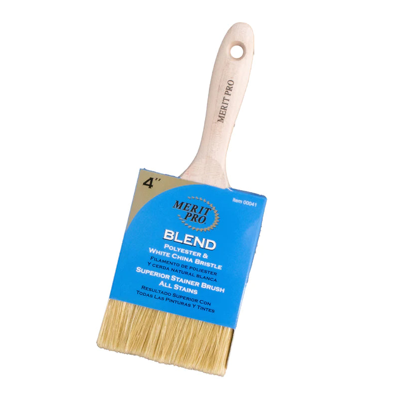 Merit Pro 4" Blend Polyester & White China Bristle Paint Brush